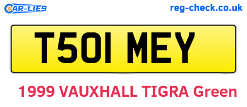 T501MEY are the vehicle registration plates.