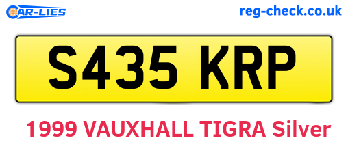 S435KRP are the vehicle registration plates.