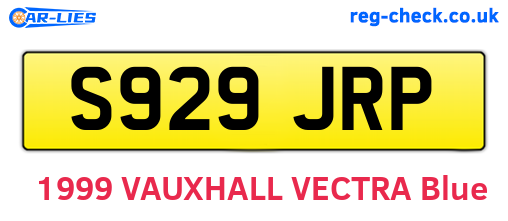 S929JRP are the vehicle registration plates.