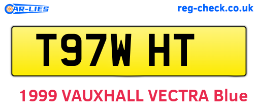 T97WHT are the vehicle registration plates.