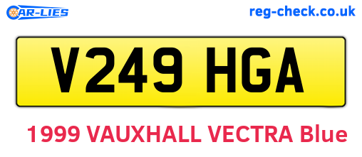 V249HGA are the vehicle registration plates.