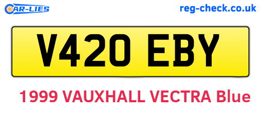 V420EBY are the vehicle registration plates.