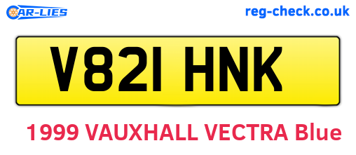 V821HNK are the vehicle registration plates.