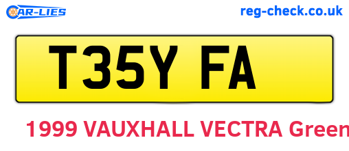 T35YFA are the vehicle registration plates.