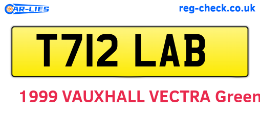 T712LAB are the vehicle registration plates.