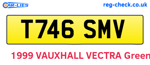 T746SMV are the vehicle registration plates.