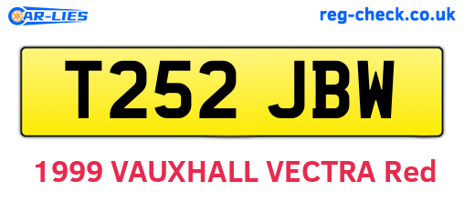 T252JBW are the vehicle registration plates.