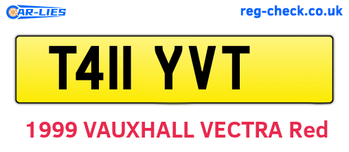 T411YVT are the vehicle registration plates.