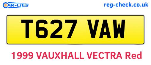 T627VAW are the vehicle registration plates.