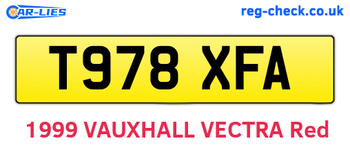 T978XFA are the vehicle registration plates.
