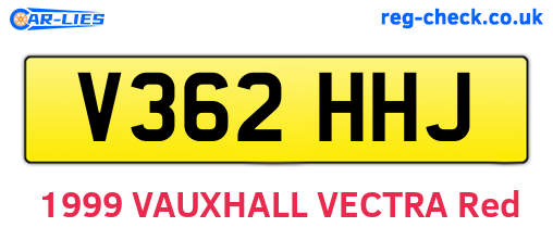 V362HHJ are the vehicle registration plates.