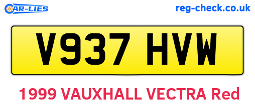 V937HVW are the vehicle registration plates.