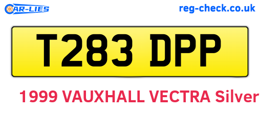 T283DPP are the vehicle registration plates.