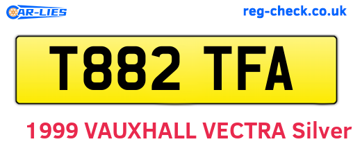T882TFA are the vehicle registration plates.