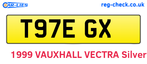 T97EGX are the vehicle registration plates.