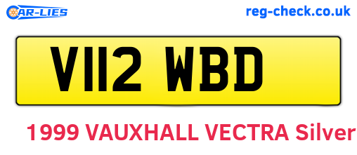 V112WBD are the vehicle registration plates.