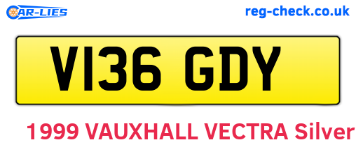V136GDY are the vehicle registration plates.