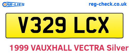 V329LCX are the vehicle registration plates.