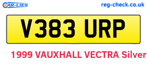 V383URP are the vehicle registration plates.