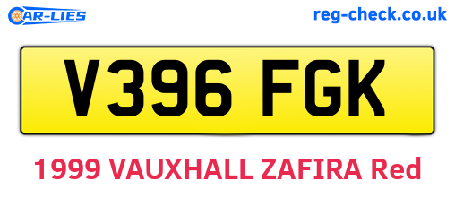 V396FGK are the vehicle registration plates.