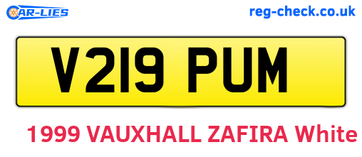 V219PUM are the vehicle registration plates.