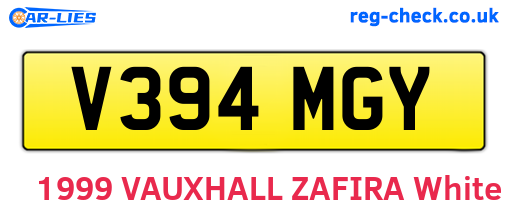 V394MGY are the vehicle registration plates.