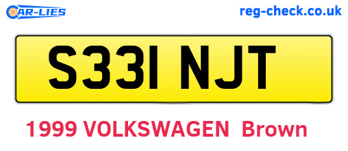 S331NJT are the vehicle registration plates.