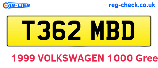 T362MBD are the vehicle registration plates.
