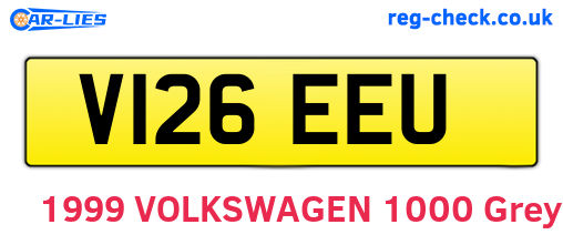 V126EEU are the vehicle registration plates.