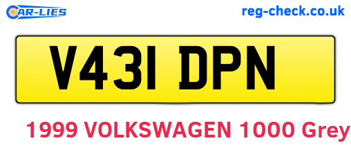 V431DPN are the vehicle registration plates.