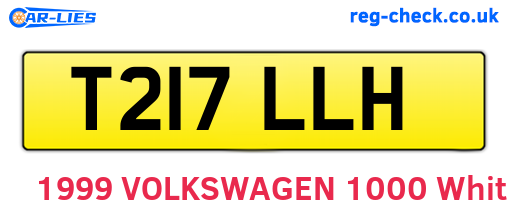 T217LLH are the vehicle registration plates.