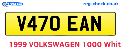 V470EAN are the vehicle registration plates.