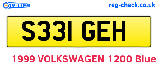 S331GEH are the vehicle registration plates.