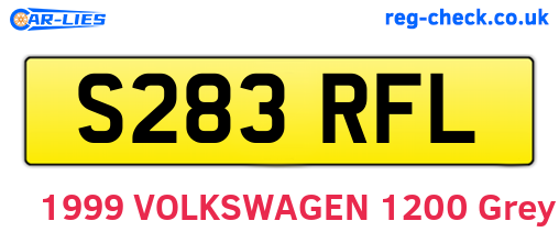 S283RFL are the vehicle registration plates.