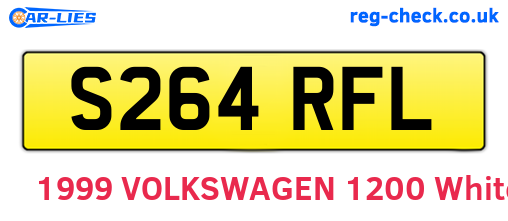 S264RFL are the vehicle registration plates.