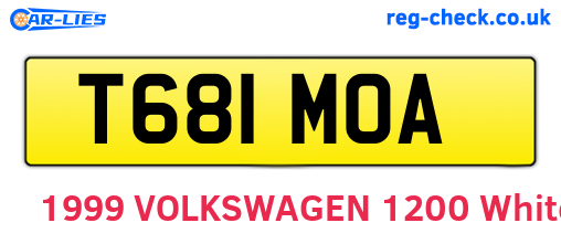 T681MOA are the vehicle registration plates.