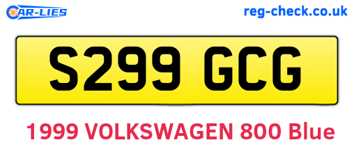S299GCG are the vehicle registration plates.