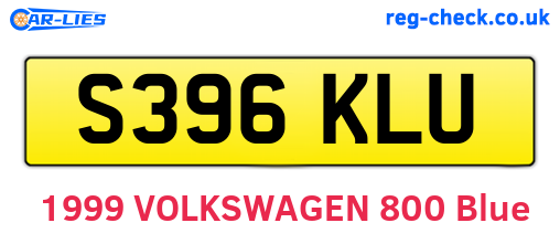S396KLU are the vehicle registration plates.