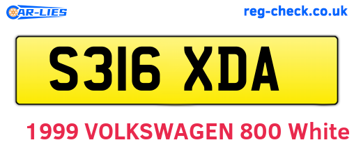 S316XDA are the vehicle registration plates.