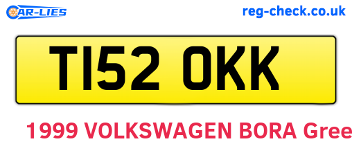 T152OKK are the vehicle registration plates.