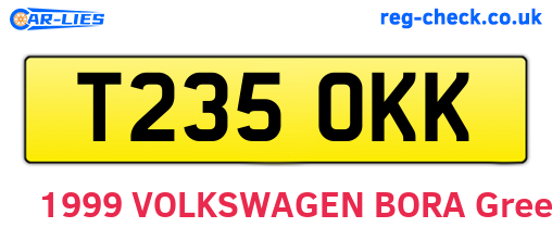 T235OKK are the vehicle registration plates.