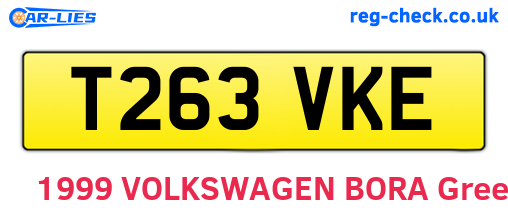 T263VKE are the vehicle registration plates.