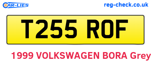 T255ROF are the vehicle registration plates.