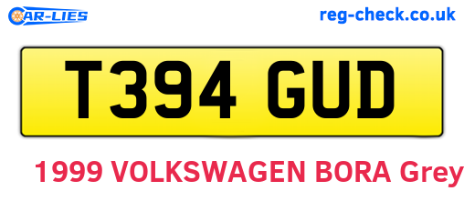 T394GUD are the vehicle registration plates.