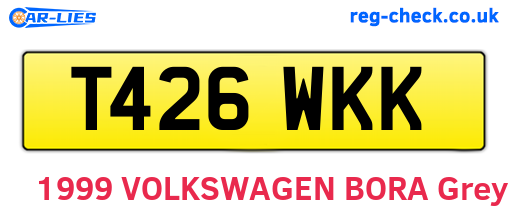 T426WKK are the vehicle registration plates.