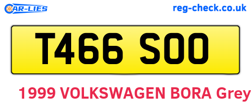 T466SOO are the vehicle registration plates.