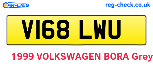 V168LWU are the vehicle registration plates.