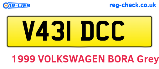 V431DCC are the vehicle registration plates.