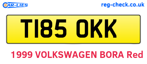 T185OKK are the vehicle registration plates.