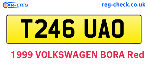 T246UAO are the vehicle registration plates.